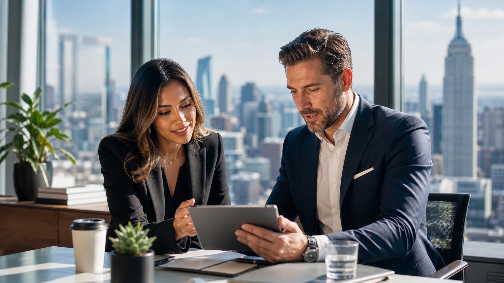 Recruiter meeting with a client in a New York City office